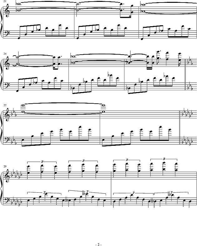 往事的独白钢琴谱