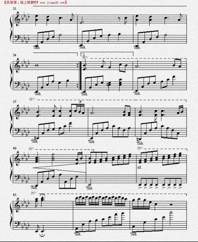 可尼的蝴蝶钢琴谱