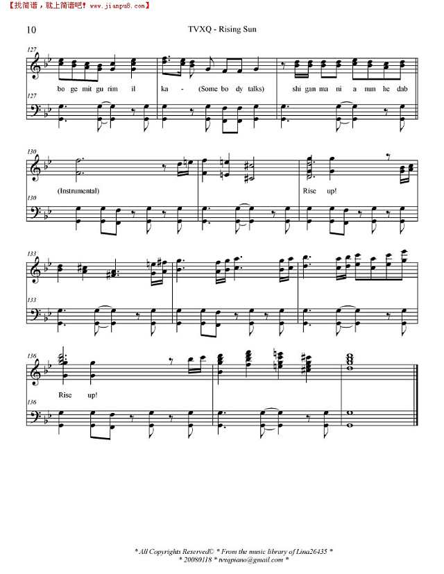 Rising  Sun钢琴谱