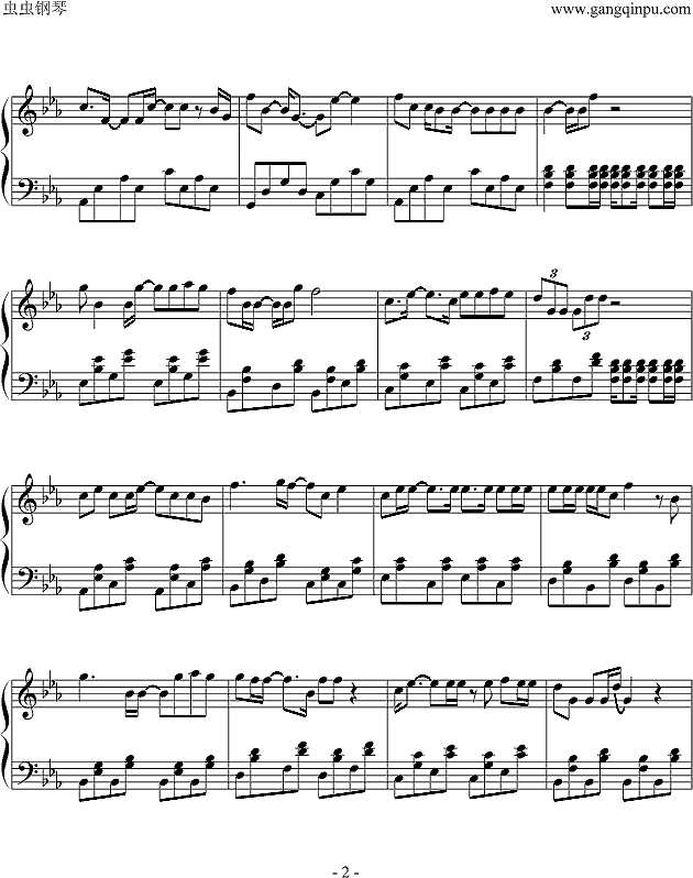 狮子座（原版）钢琴谱