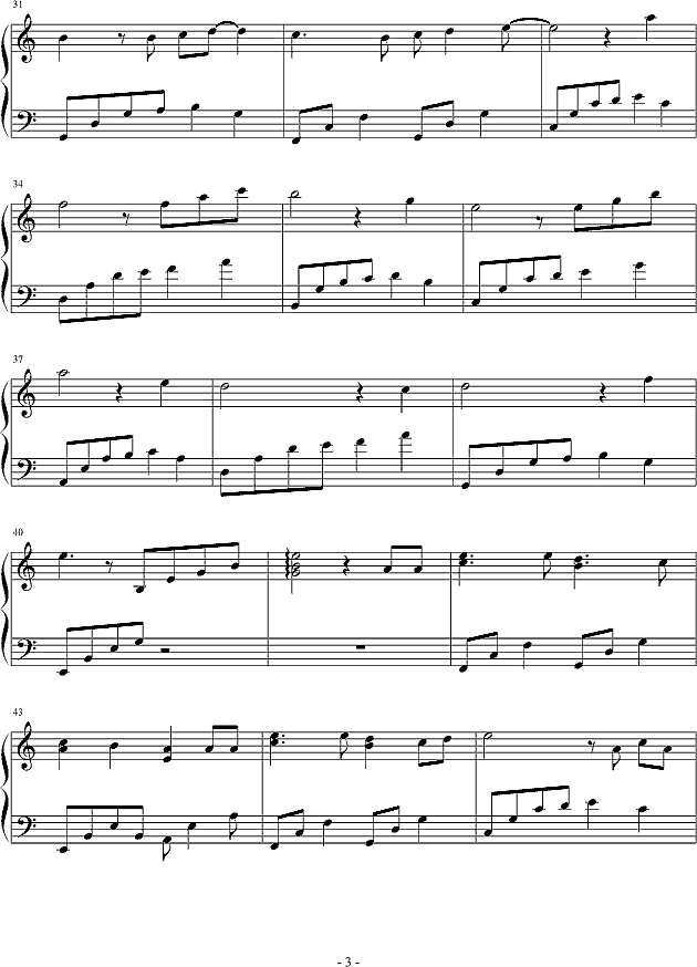 星空下的思念钢琴谱