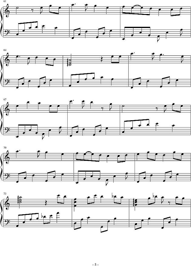 星空下的思念钢琴谱