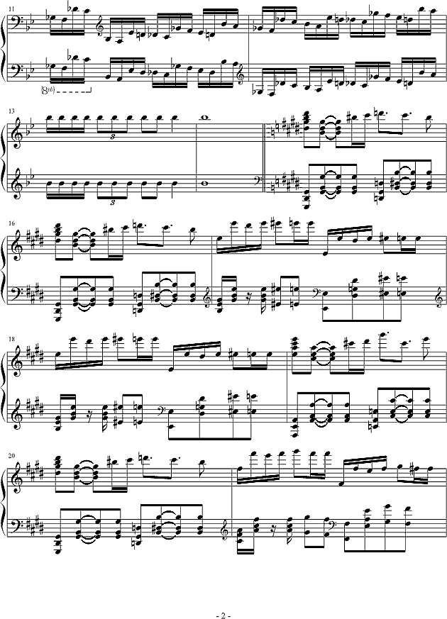 燃烧的琴弦钢琴谱