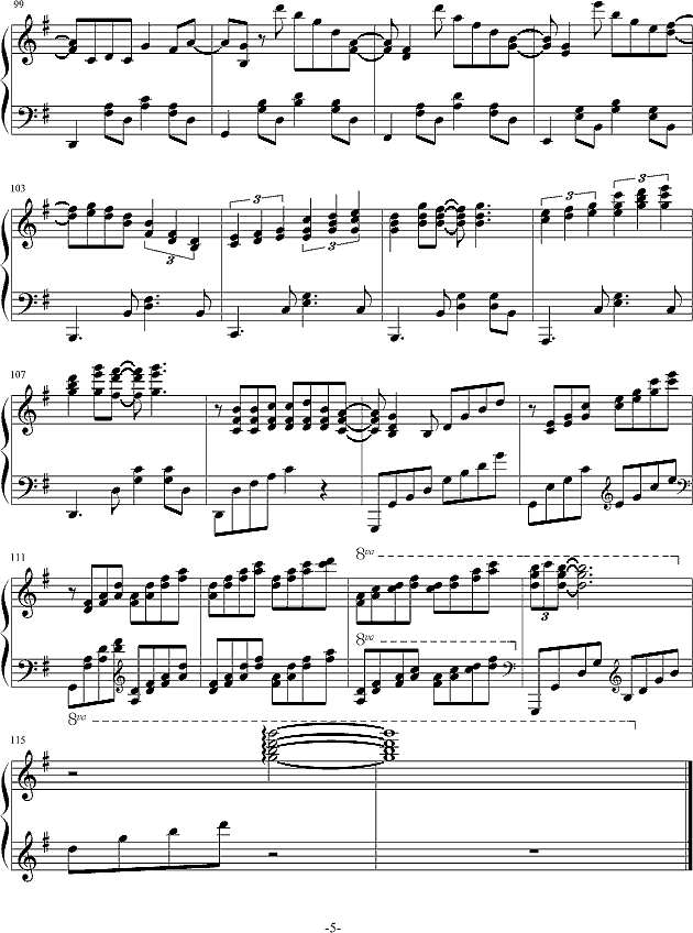 往昔至今钢琴谱