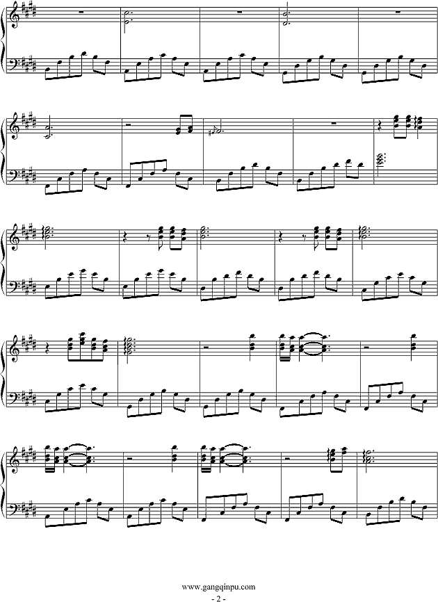 遥远的静钢琴谱