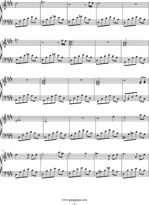 遥远的静钢琴谱