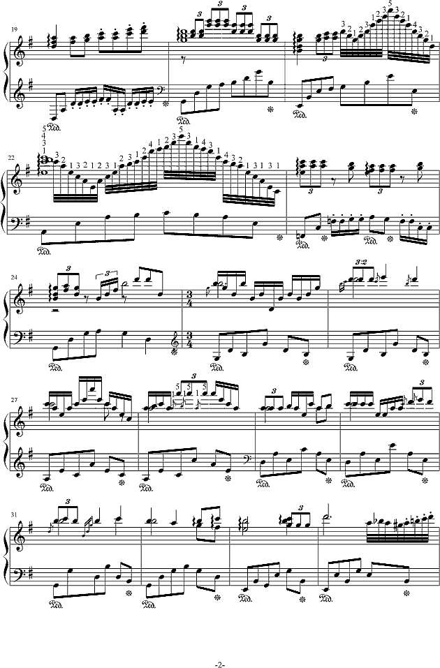 流星小幻想曲钢琴谱