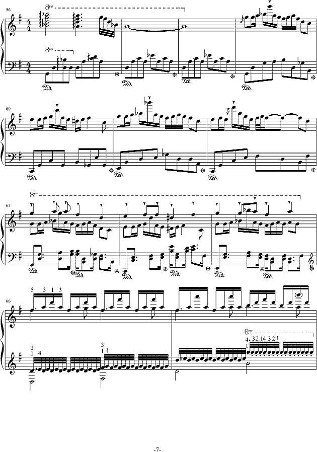 流星小幻想曲钢琴谱