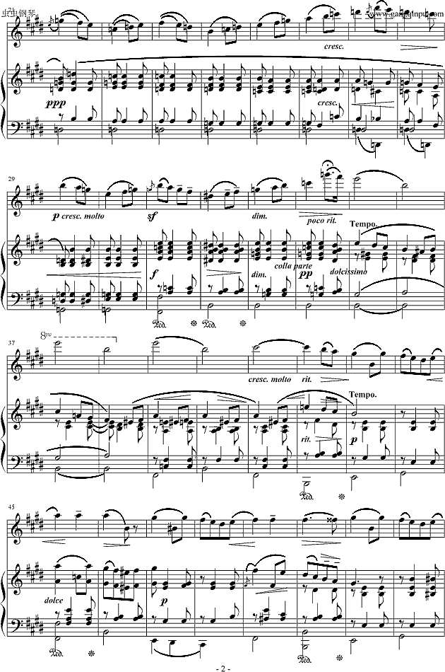 爱的致意钢琴谱