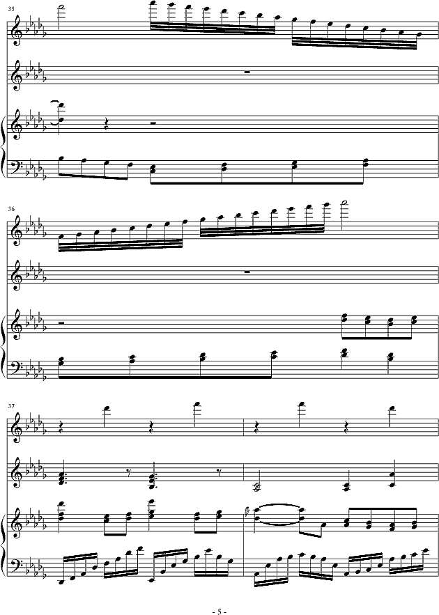 踏秋雨，凝波花钢琴谱