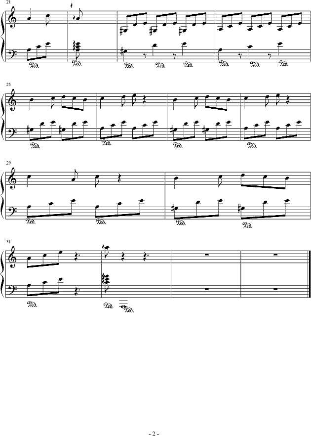 为你旋转钢琴谱