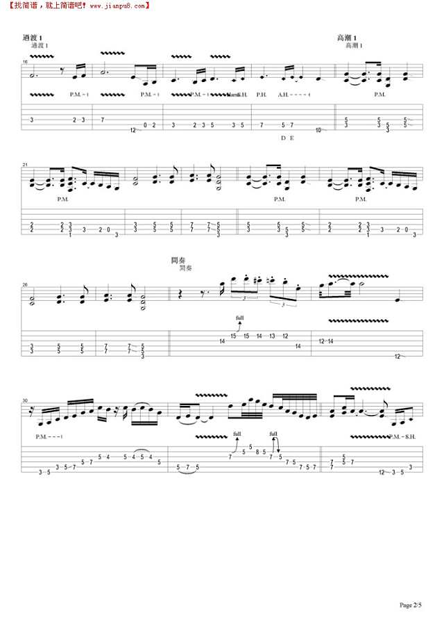 谁伴我闯荡 (GTP)吉他谱