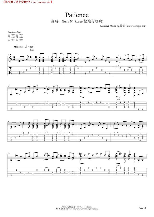 Patience吉他谱