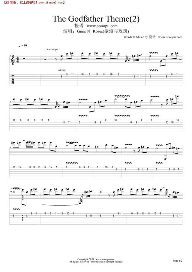 The Godfather Theme(2)吉他谱
