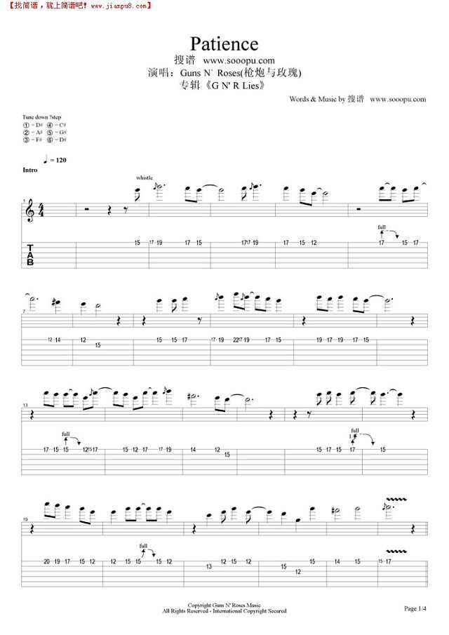 Patience吉他谱
