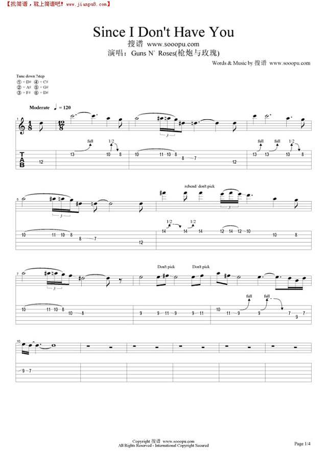 Since I Don`t Have You吉他谱