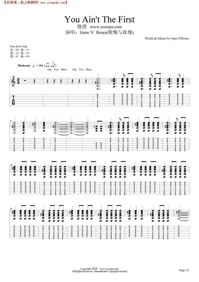 You Ain`t The First吉他谱