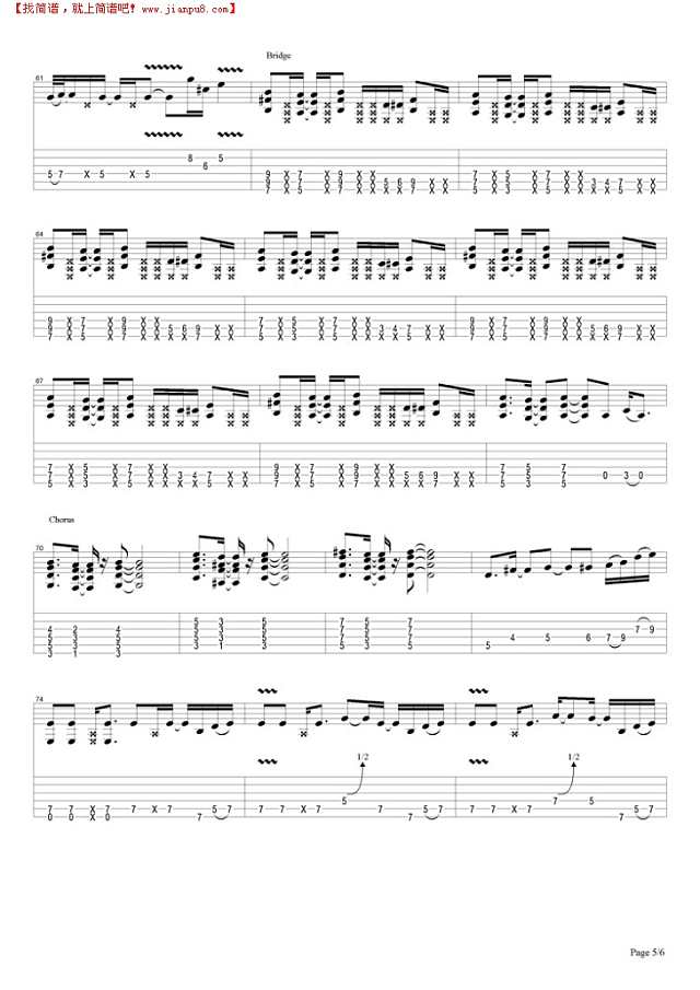 Mr Brownstone吉他谱