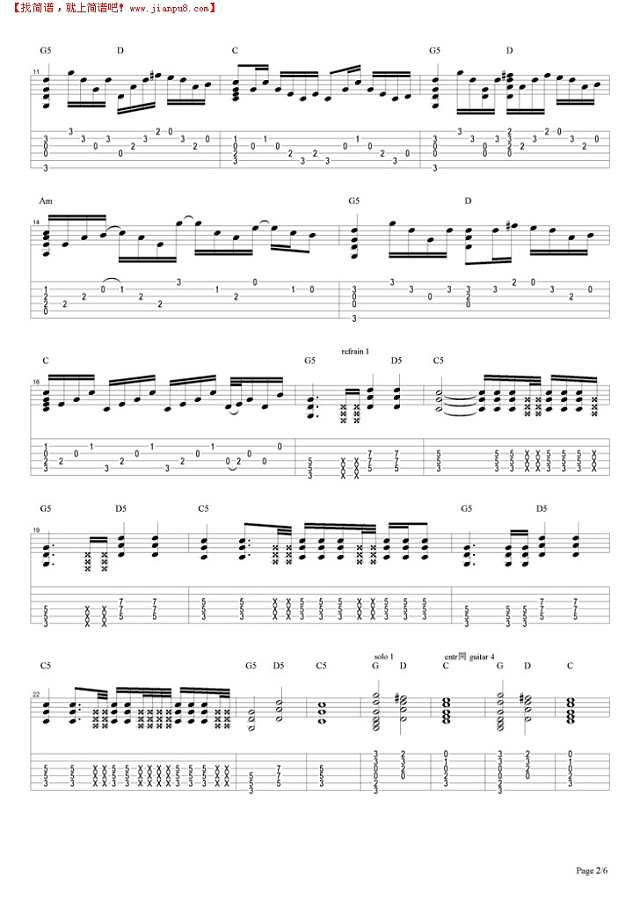 Knocking`on Heaven`s Door吉他谱