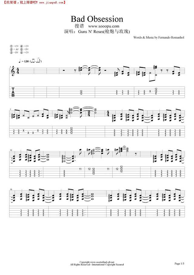 Bad Obsession吉他谱