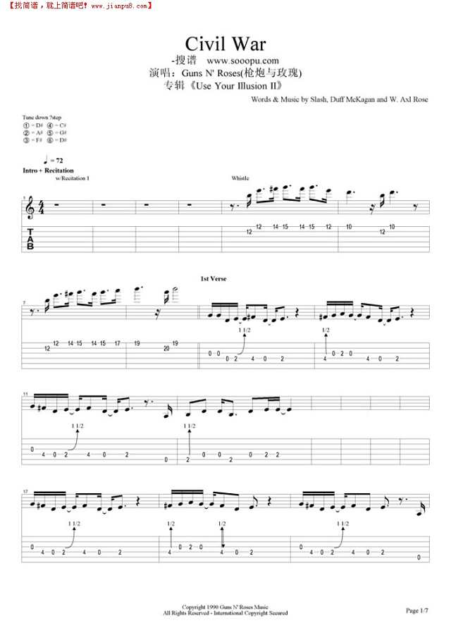 Civil  War吉他谱