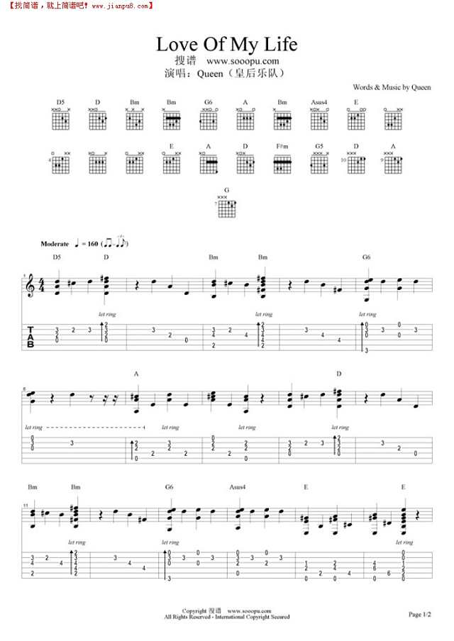 Love Of My Life吉他谱