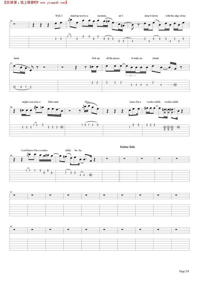Voodoo Child (Slight Return)吉他谱