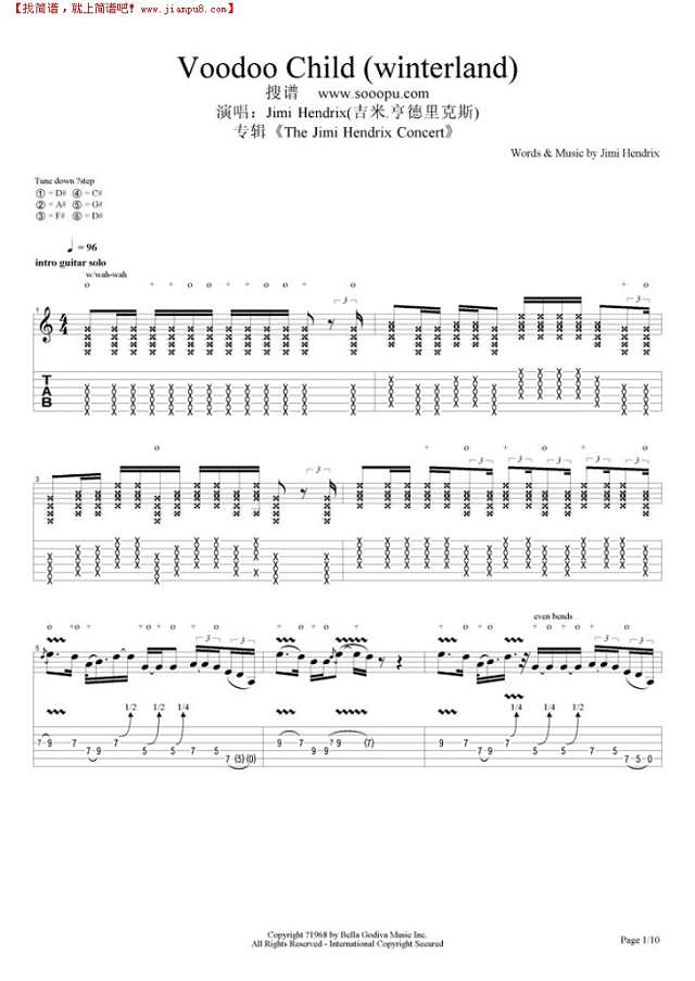 Voodoo Child (winterland)吉他谱
