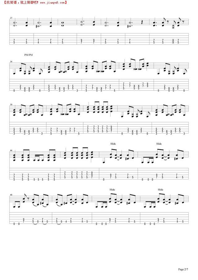 Back Off Bitch吉他谱