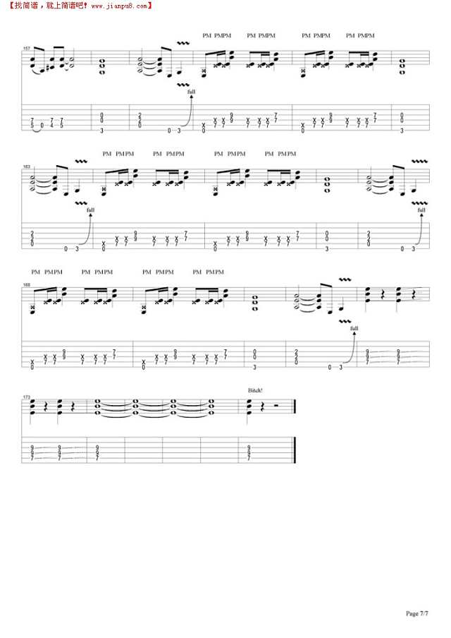 Back Off Bitch吉他谱