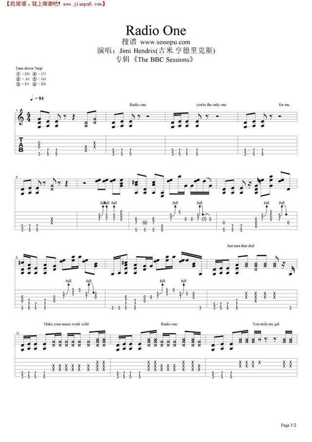Radio One吉他谱