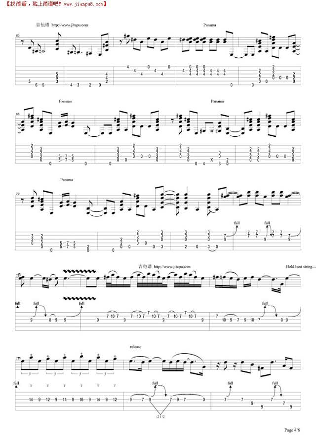 Panama吉他谱