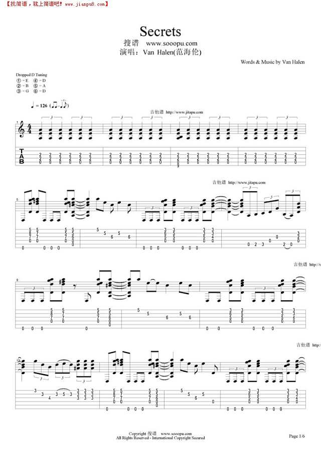 Secrets吉他谱
