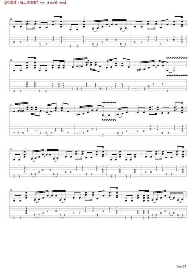 Sweet Home Alabama吉他谱