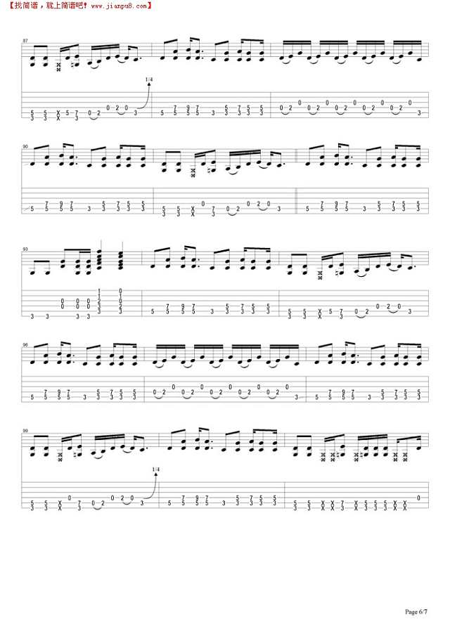 Sweet Home Alabama吉他谱