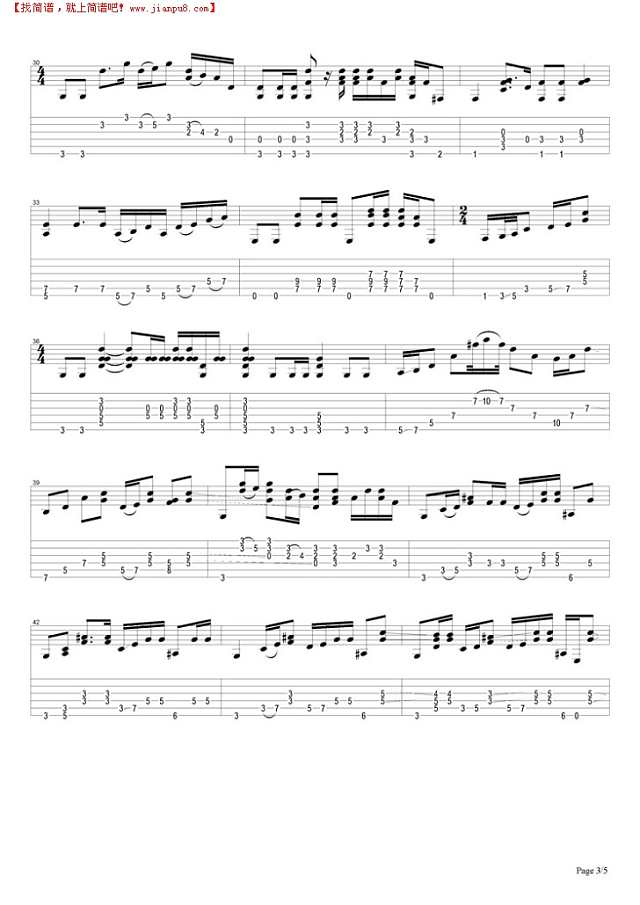 Castles Made Of Sand吉他谱