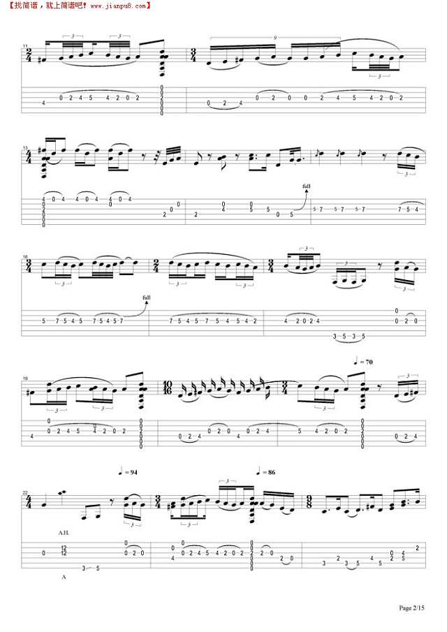 White Summer/Black Mountain Side吉他谱