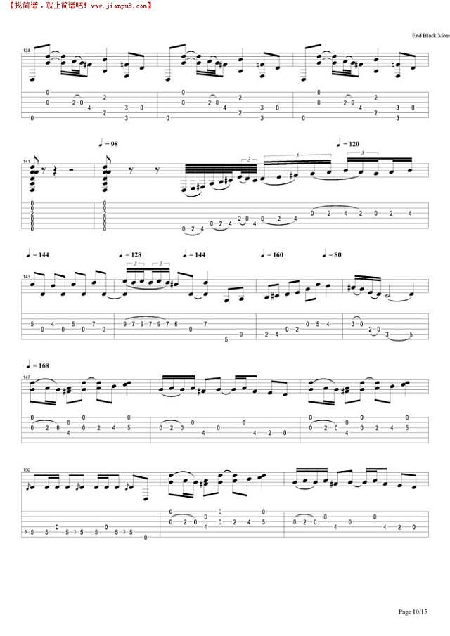 White Summer/Black Mountain Side吉他谱