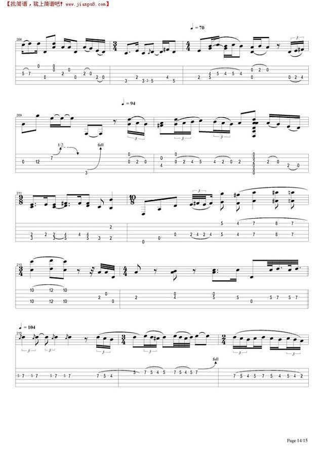 White Summer/Black Mountain Side吉他谱