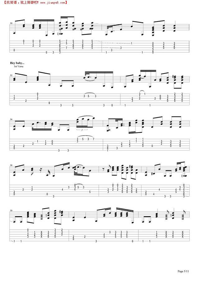 Hey Baby (Land Of the New Rising Sun)吉他谱