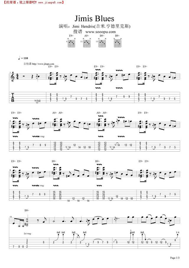 Jimis Blues吉他谱