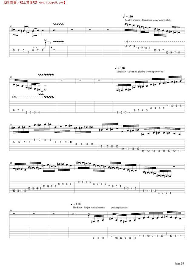 Slipknot exercises吉他谱