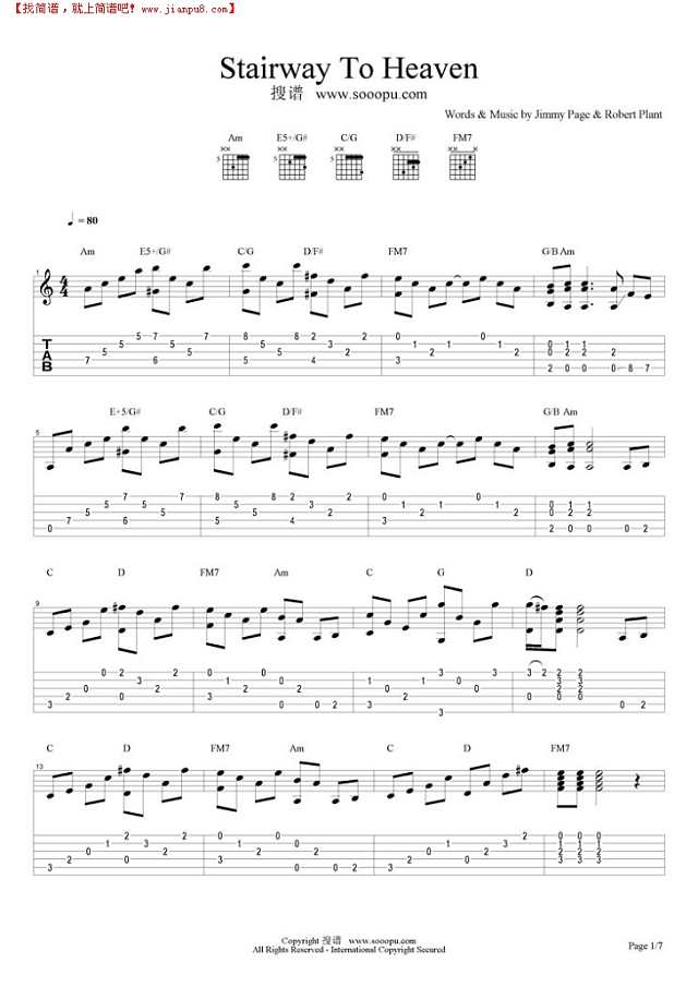 Stairway To Heaven吉他谱