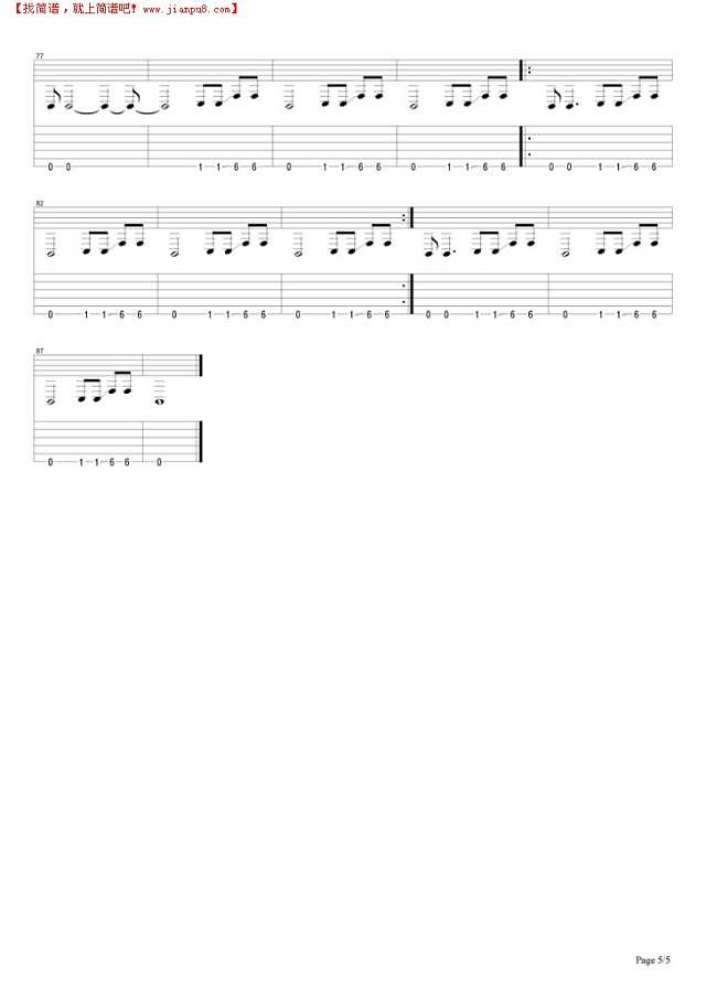 Left Behind吉他谱