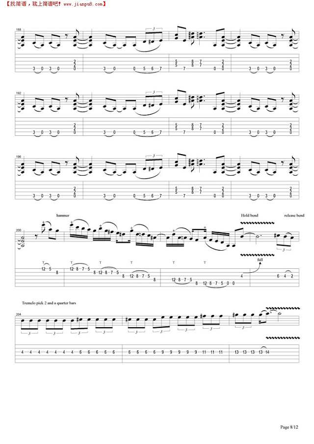 Hot For Teacher吉他谱