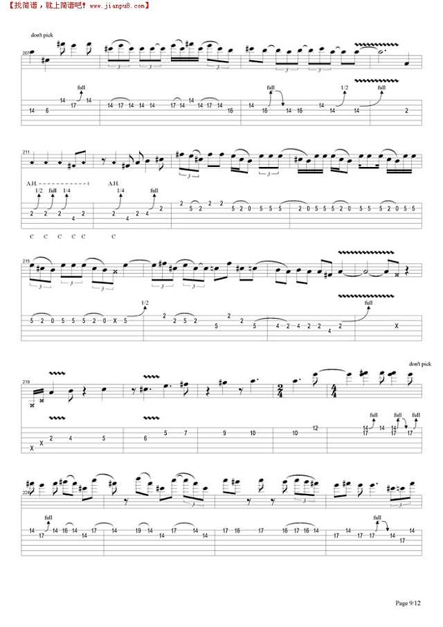 Hot For Teacher吉他谱