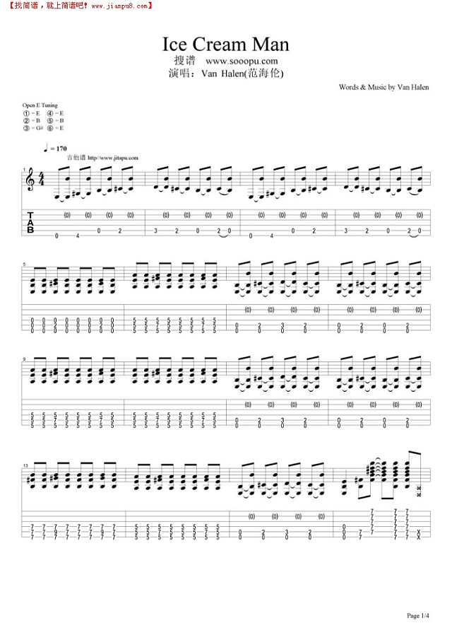 Ice Cream Man吉他谱