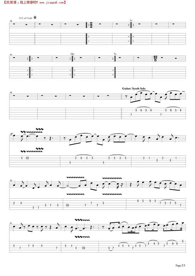 Fool In The Rain吉他谱