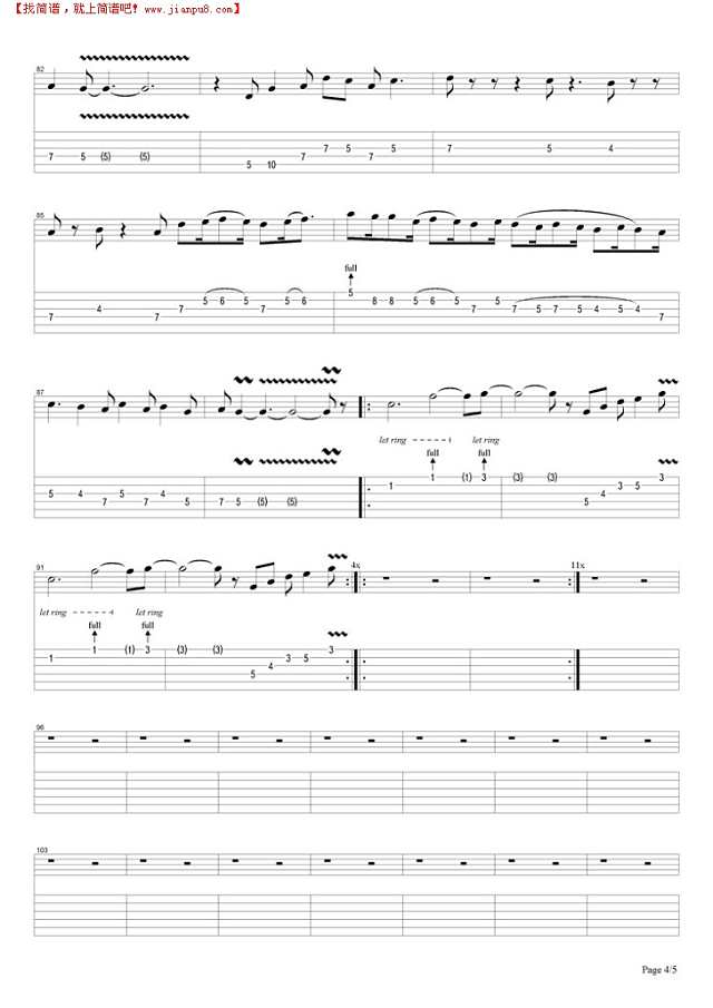 Fool In The Rain吉他谱