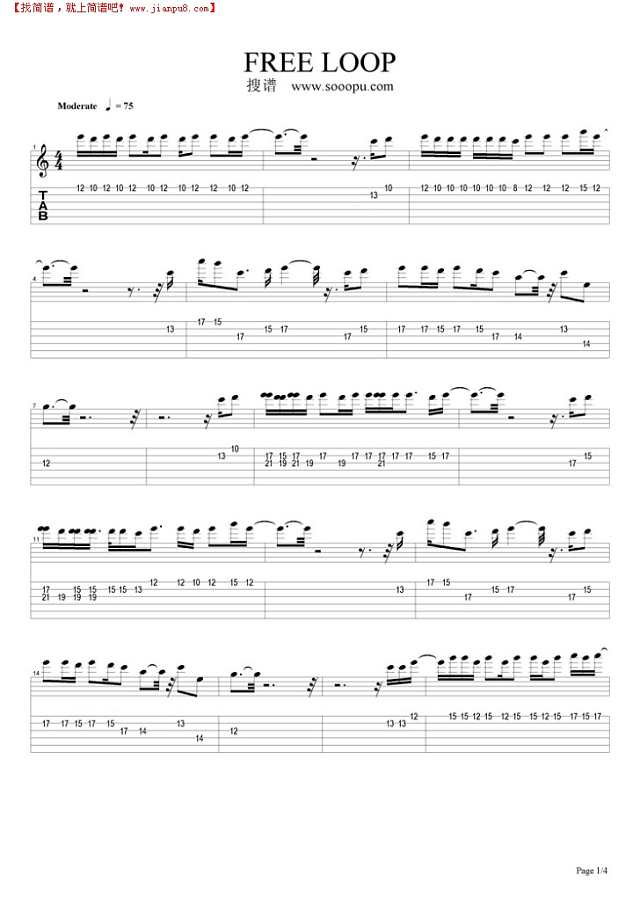 FREE LOOP吉他谱